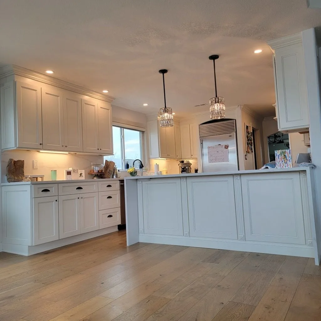 Bright kitchen remodel with island seating and open layout