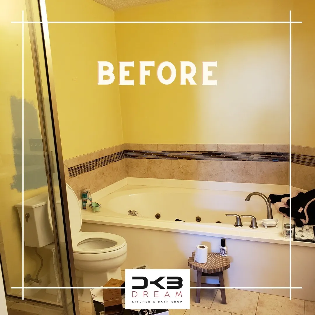 Tub to Shower before and after — Before
