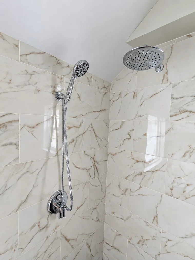 Marble shower fixtures