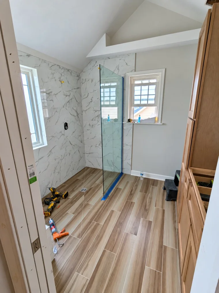 Bathroom remodel in progress