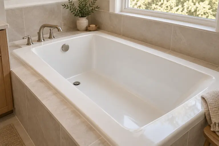 Bathtub soaking depth and interior bathing space